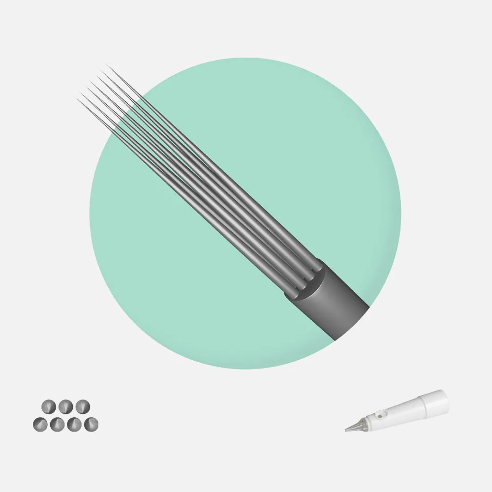 7 Tip Magnum Needles 0.30mm: Fast filling, color saturation and delicate shades. Soft on the skin, reduce trauma.