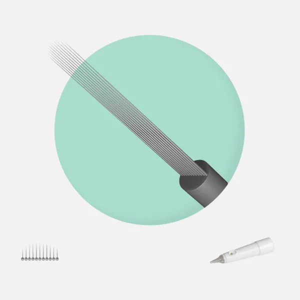 Aghi Glove 11 Punte U Stroke 0,18 mm: microblading indolore con dermografo su pelli difficili. Elastici, versatili e precisi.
