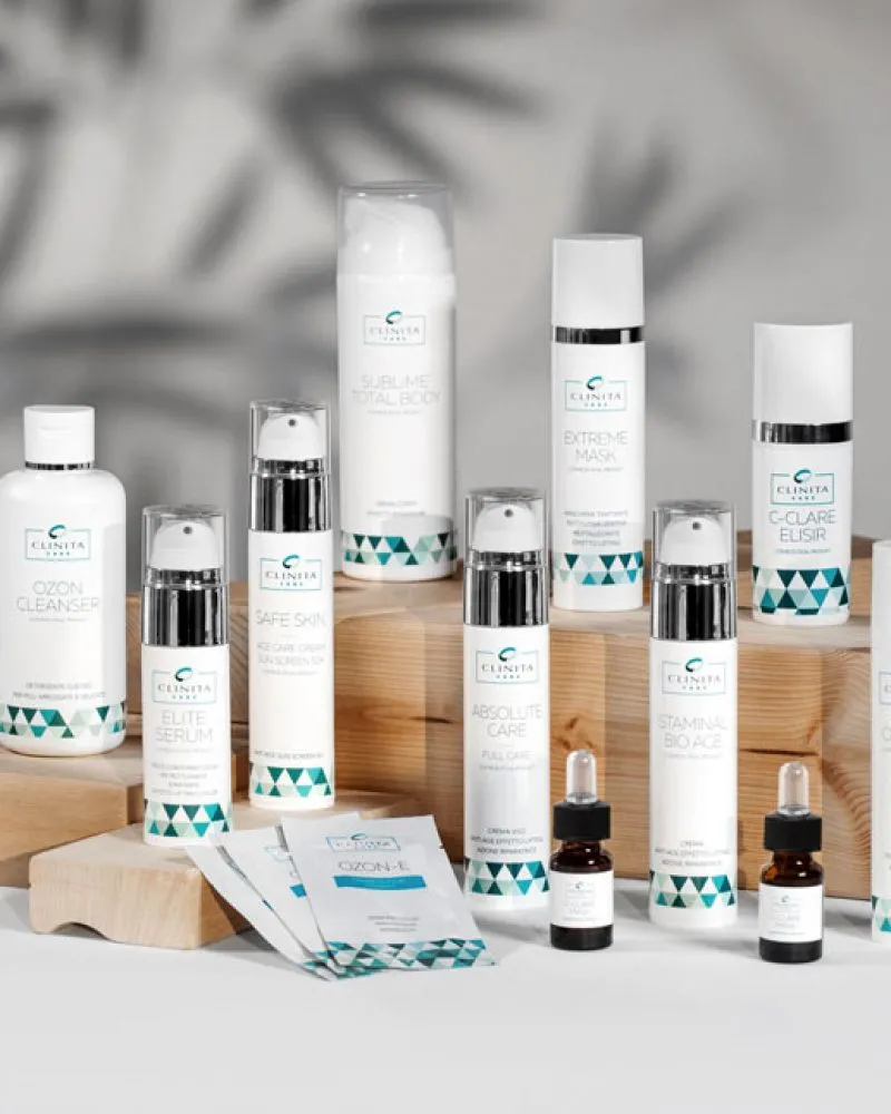 Linea completa di cosmeceutici Clinita Care: creme, sieri, maschere e detergenti viso e corpo